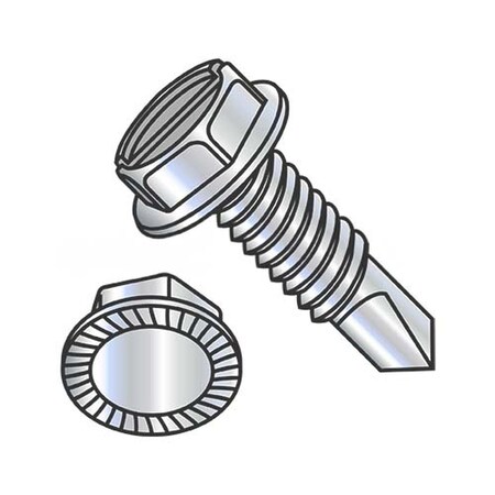 Usa Industrials Self-Drilling Screw, #10-24 x 3/4 in, Zinc Plated Steel Hex Head Slotted Drive BULK-SCRW-12704